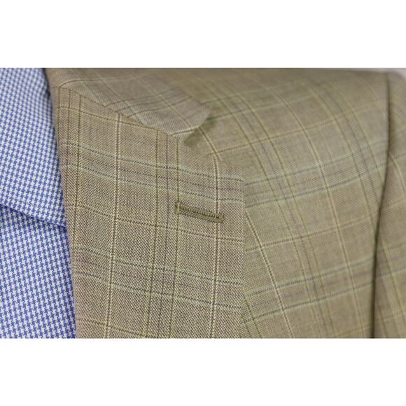 Daniel Cremieux Loro Piana Brown Checkered Wool Sportcoat Blazer Jacket 42L - Picture 5 of 10